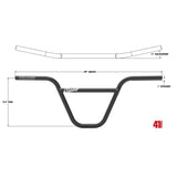 Odyssey Super Highway Handlebars Rustproof Black 9.5"