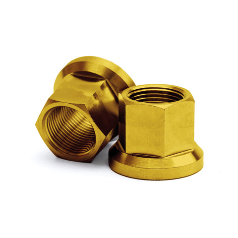 WH41 Titanium Male Axle Nuts Gold 14mm (2 Pieces)