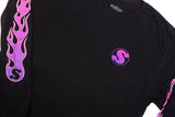 Sunday Flames Long Sleeve T-Shirt Black/Purple Fade