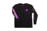 Sunday Flames Long Sleeve T-Shirt Black/Purple Fade
