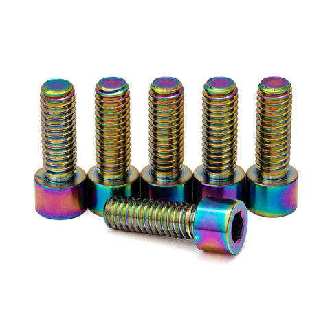 WH41 Titanium Stem Bolts Rainbow (6 Pieces) USA Spec