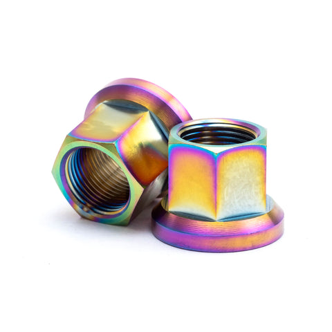 WH41 Titanium Male Axle Nuts Rainbow 14mm (2 Pieces)