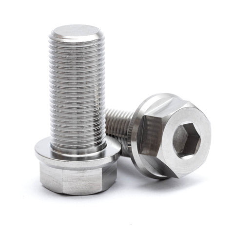 WH41 Titanium Female Axle Hex Bolt Silver 14mm (2 Pieces)