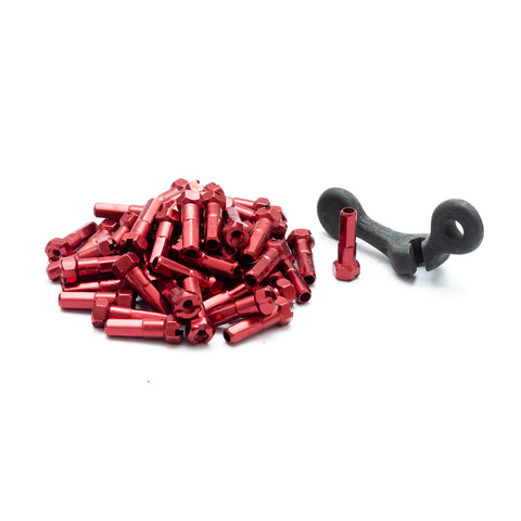 GSPORT Taper-Hex Spoke Nipples Red 16mm