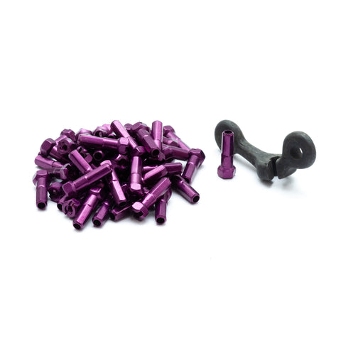 GSPORT Taper-Hex Spoke Nipples Purple 16mm