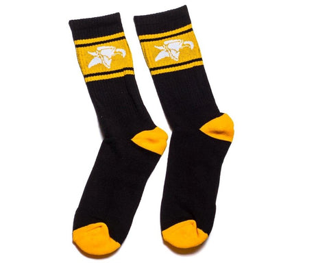 Animal Crew Socks (High) Black/Yellow